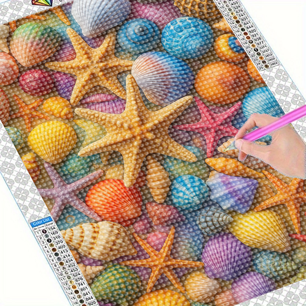 Vibrant Seashell Themed 5D Diamond Art Kit for Adults