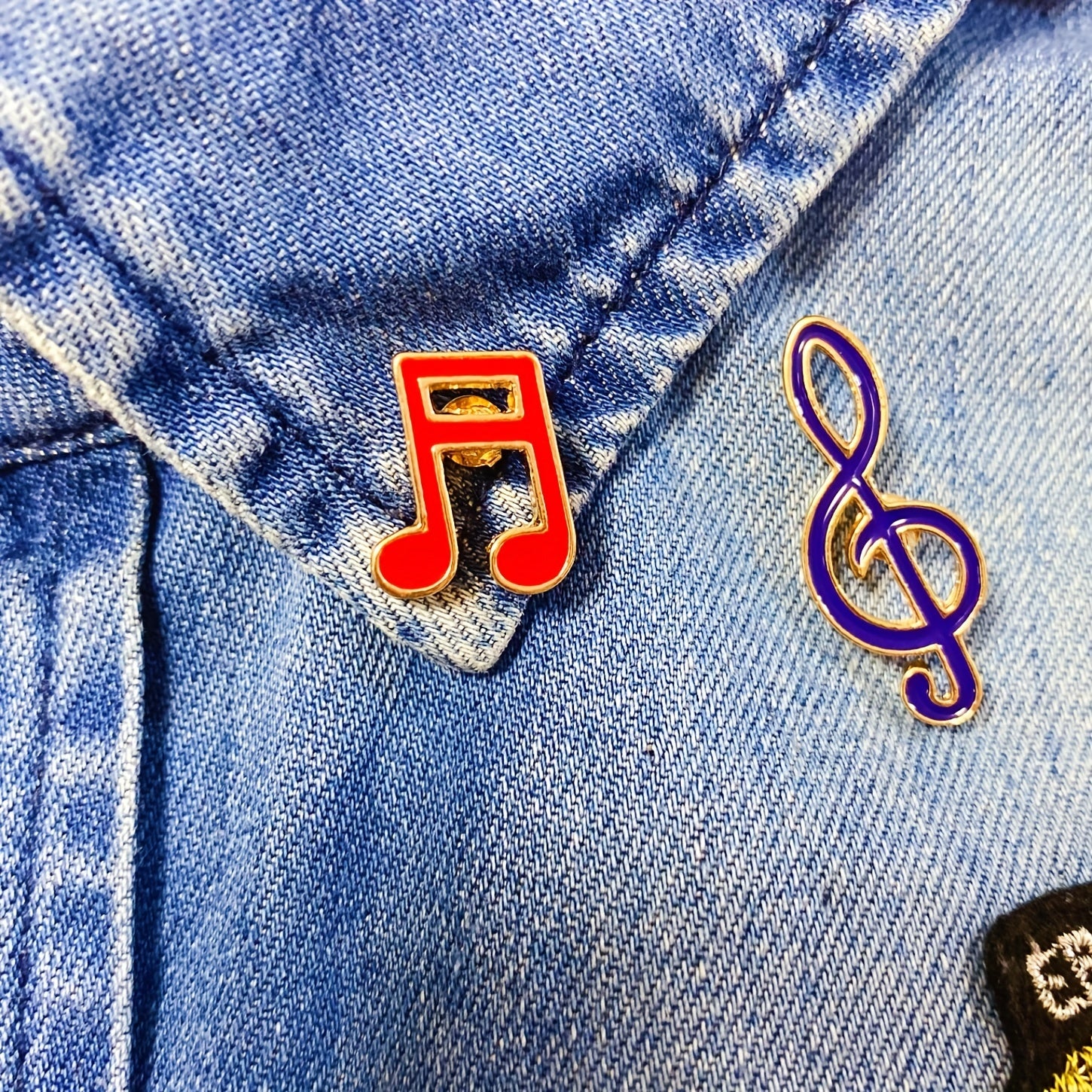 Music Series Brooches for Jeans Baguette Hat Pencil Shoes Makeup