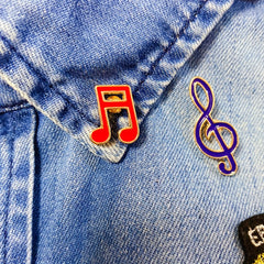 Music Series Brooches for Jeans Baguette Hat Pencil Shoes Makeup