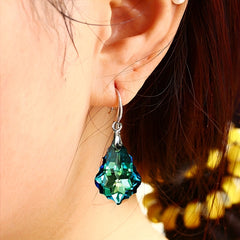 Crystal Maple Leaf Pendant Earrings