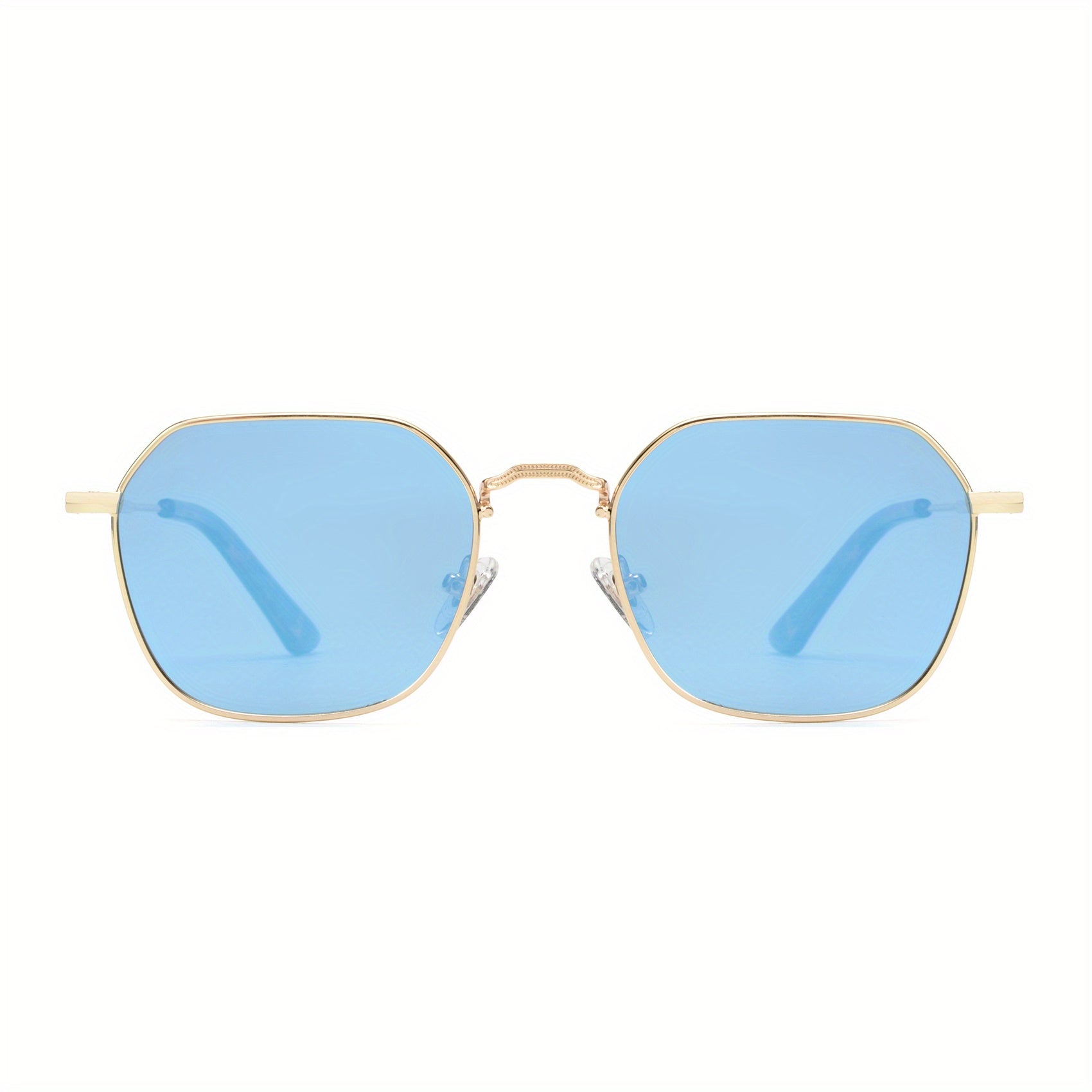 OUWEN Polarized Hexagon Square Sunglasses Metal Rim Sun Glasses VF2213