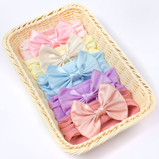 Soft Nylon Ribbon Bow Headband for Baby Girls