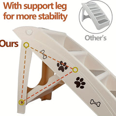 Durable Folding Pet Stairs Safe Indoor Outdoor Ramp with 4 Steps