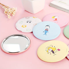 Small Round Cosmetic Mirror for Travel, Handheld Vanity Mirror