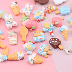 10pcs Random Mixed DIY Rabbit Ice Cream Ear Jewelry Resin Accessories Stationery
