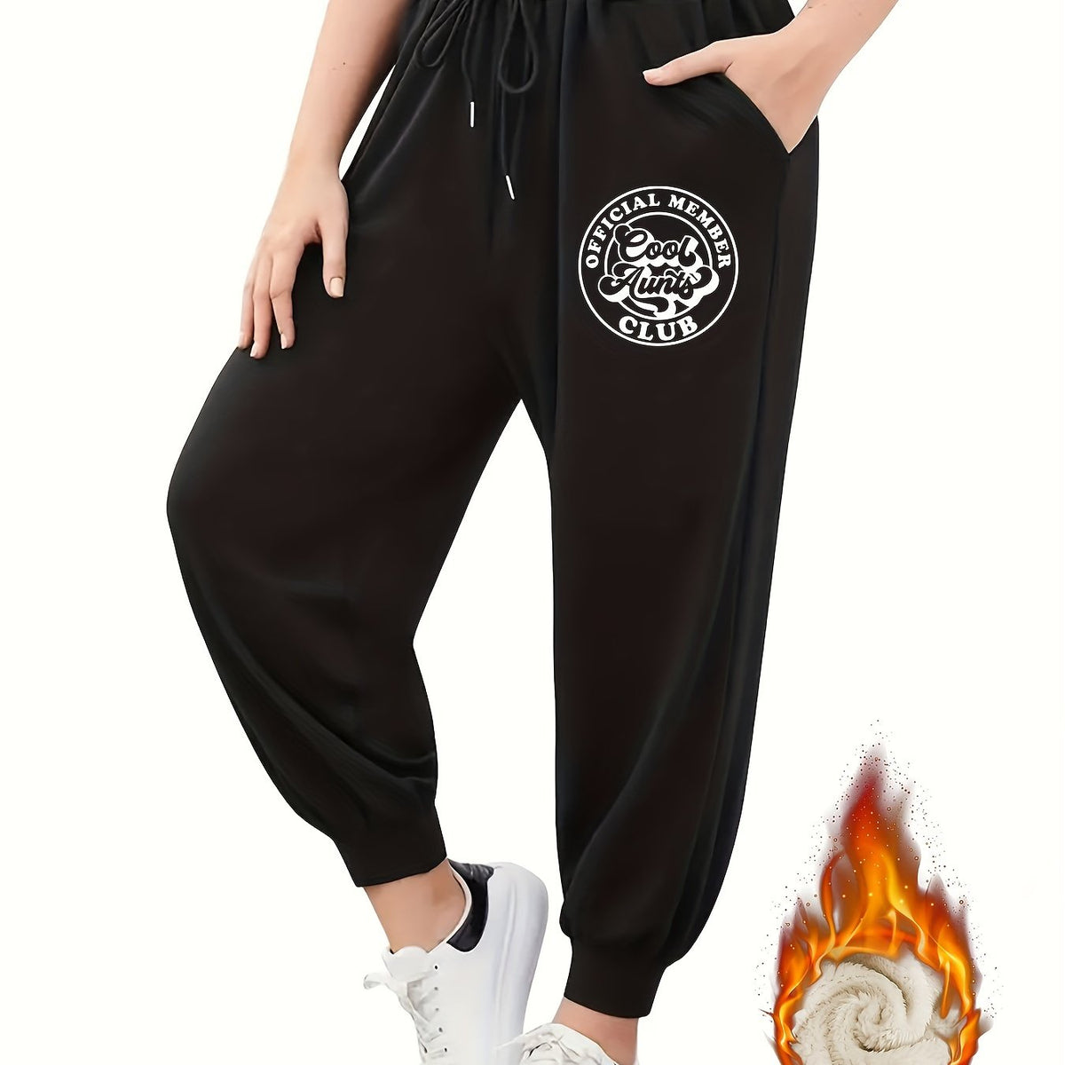 Women's Plus Fleece Lined Sporty Joggers