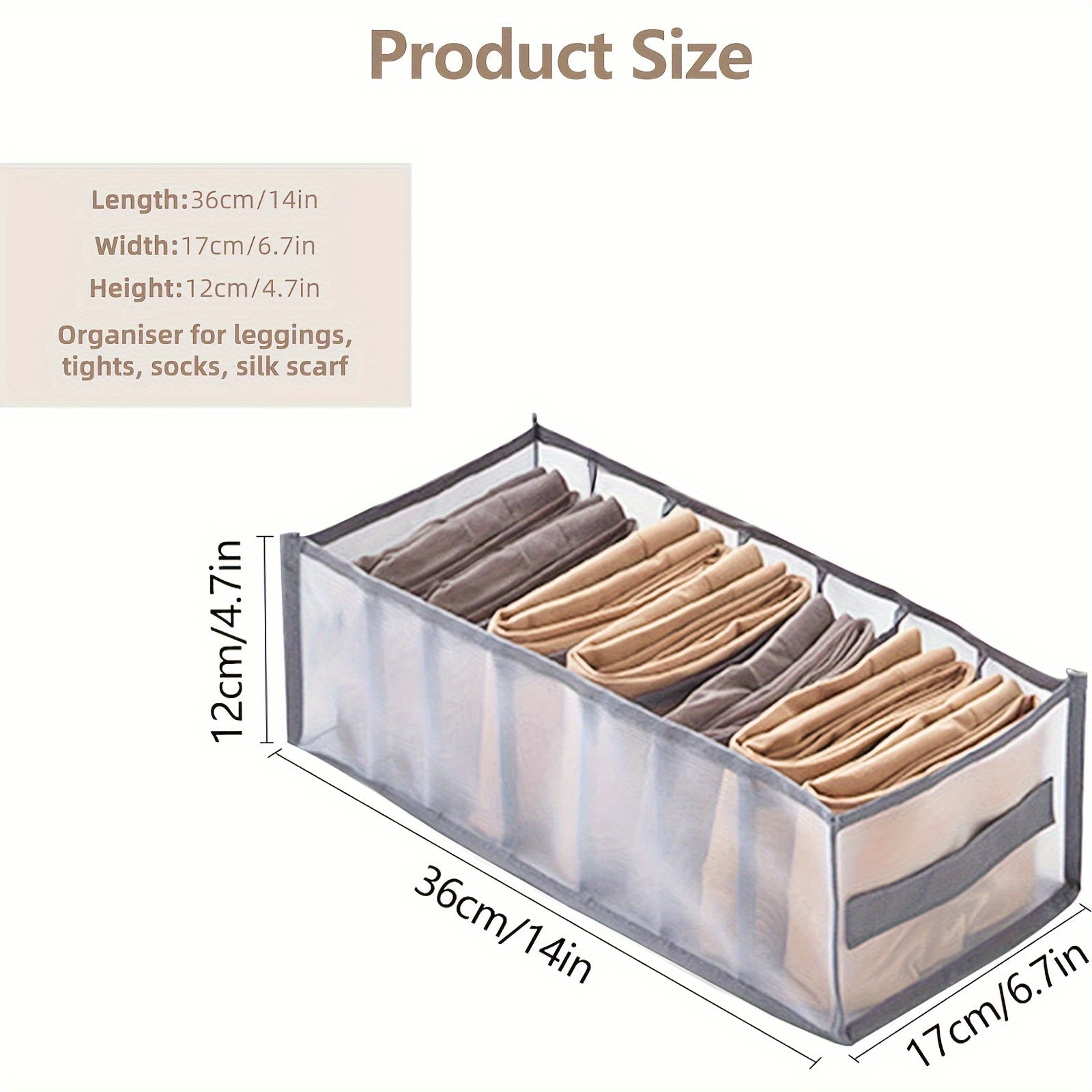 6pcs Large Capacity Foldable Mesh Nylon Organizers 6 Dividers Desk Organizer