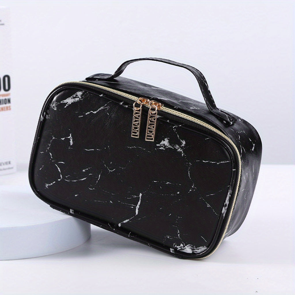 Travel Marble Makeup Bag Organizer Large Capacity Toiletry Case Brush Holder