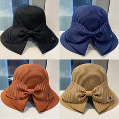 Pearl Big Brim Straw Hat Top Hat Sun Protection Hat