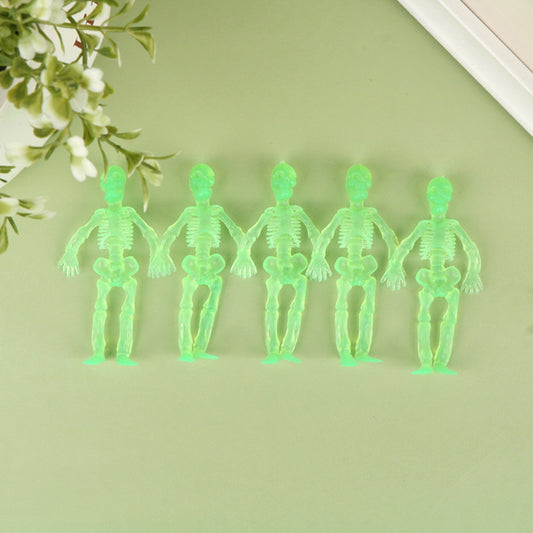 5Pcs Mini Skull Doll PVC Skeleton Zombie Toy Halloween Decor