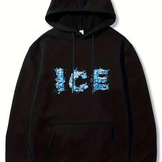 ICE Print Hoodie Long Sleeve Top Men's Clothes For Spring Fall Winter