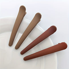 8pcs Duck Billed Clip Solid Barrette Matte Clip Hair Accessory