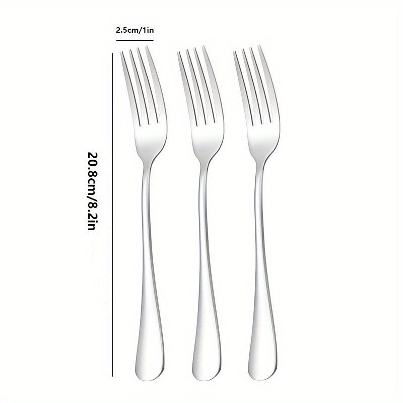 6pcs Stainless Steel Dinner Salad Dessert Forks Mirror Polished