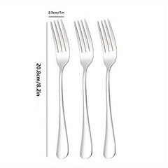 6pcs Stainless Steel Dinner Salad Dessert Forks Mirror Polished