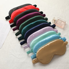 Silk Eye Mask Light Blocking Elastic Band Travel Sleep Lunch Break Shield