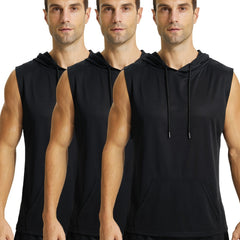 Men's Quick-Dry Breathable Hooded Tank Top for Gym Training