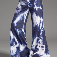  Women's Stretch Tie Dye Fitness Flared Leg Pants