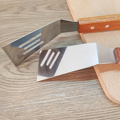 Small Stainless Steel Spatula with Wooden Handle