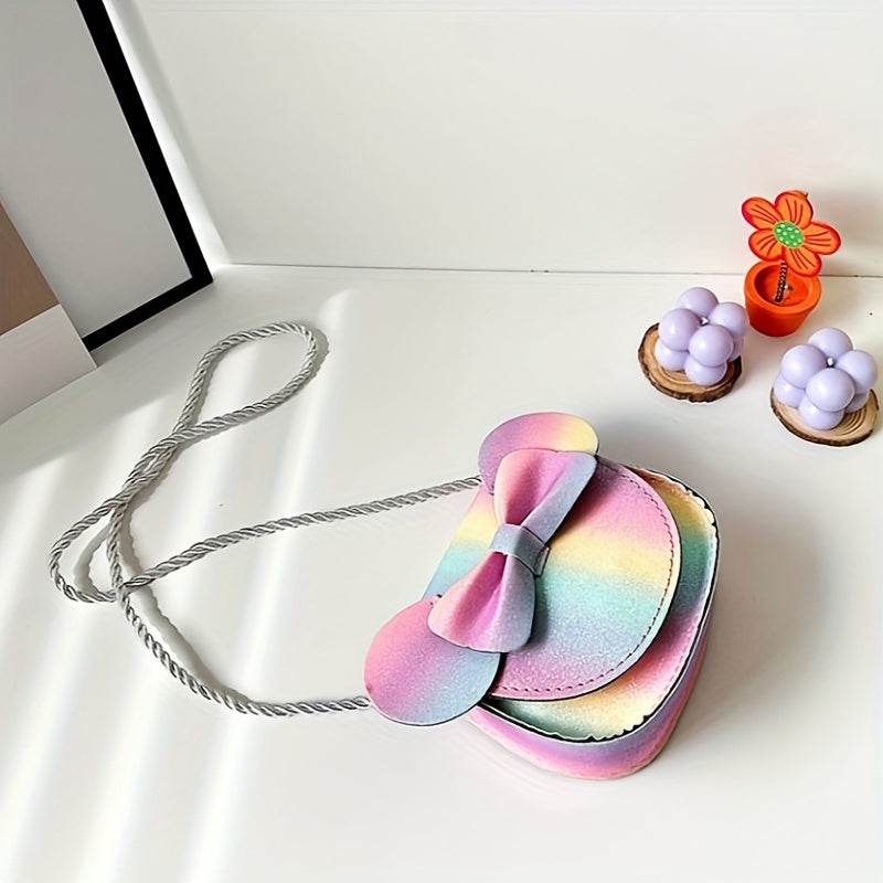 Girls Casual Colorful Bow Mouse Shaped Bag PU Shoulder Bag