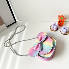 Girls Casual Colorful Bow Mouse Shaped Bag PU Shoulder Bag
