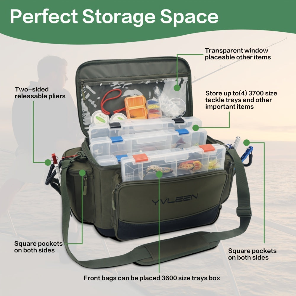 YVLEEN Large Fishing Tackle Storage Bag for 3600 3700 Tackle Box