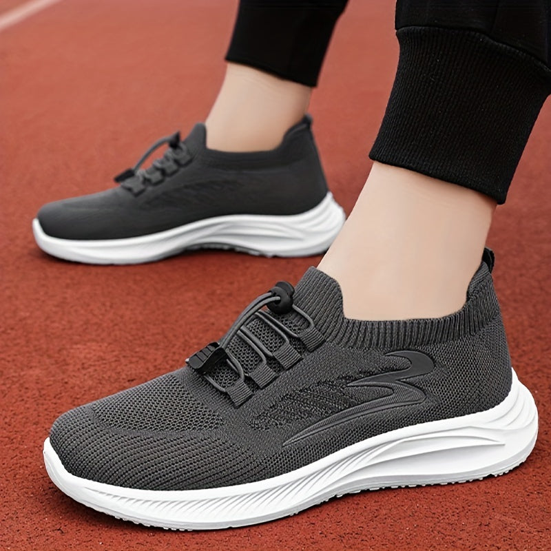 Soft Thick Sole Shock Absorption Flying Woven Shoes Lightweight