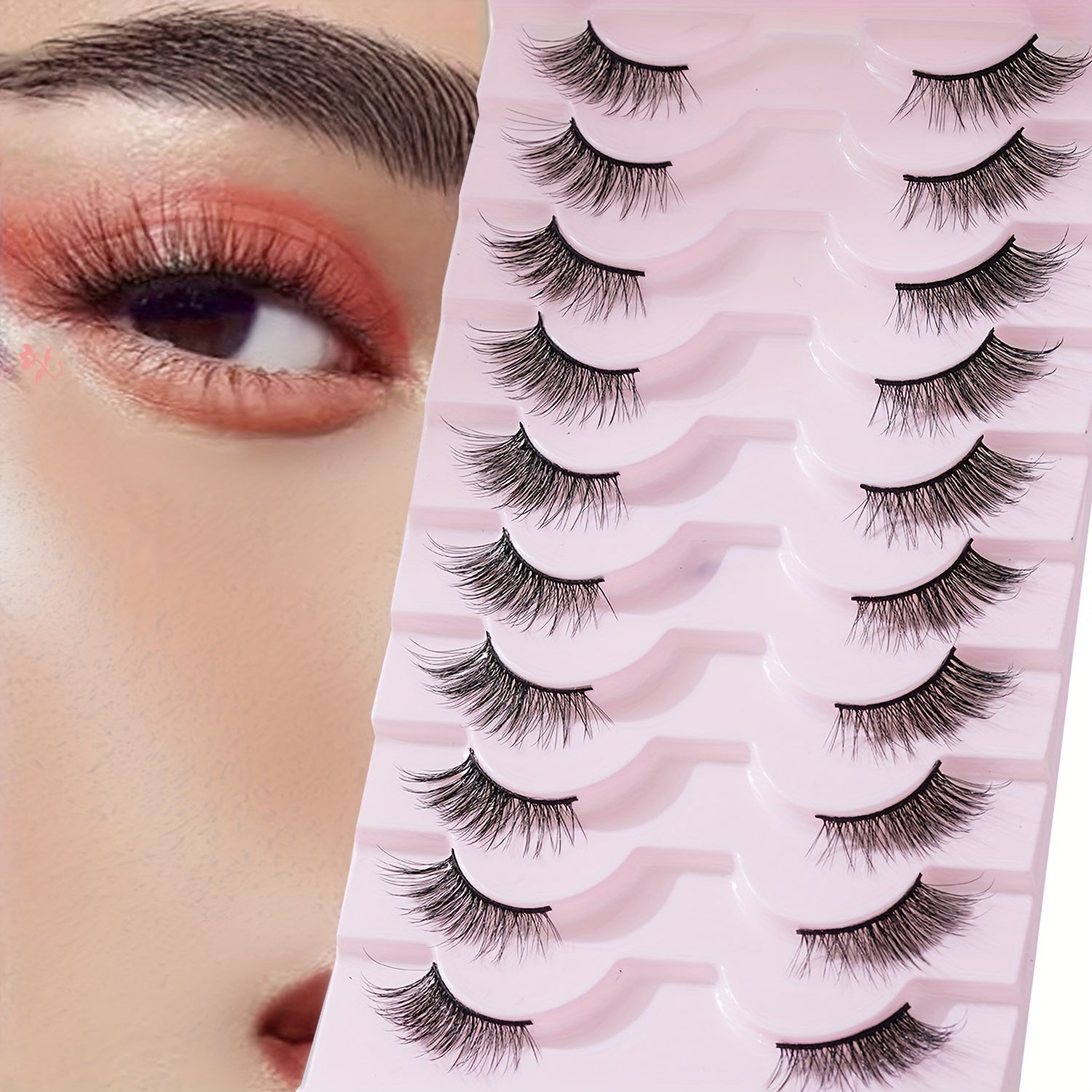 10 Pairs Half False Eyelashes Cat Eyes Look Natural Cross Lashes Eye Tail...