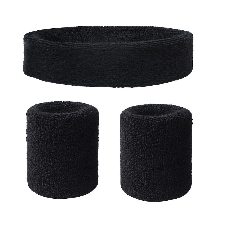 2pcs Sweat Absorbing Wrist & Head Bands for Outdoor Sports