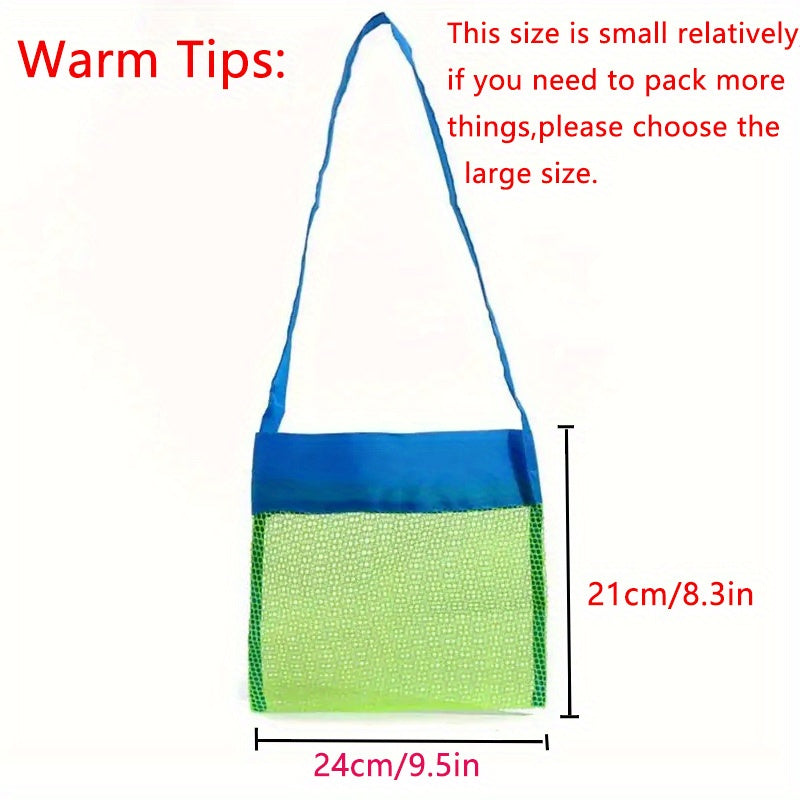 Large Capacity Mesh Beach Toy Storage Bag Sand Dredging Tool Bag