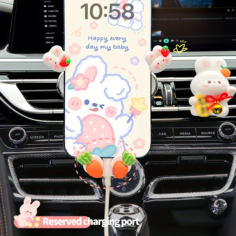 Car Phone Holder Phone Navigation Anti Shake Bracket Cartoon Style