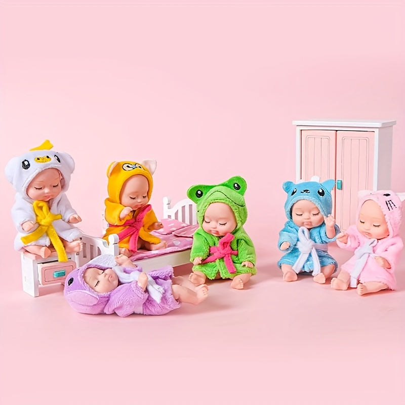 2pcs Rebirth Princess Dolls Soft Cuddly Adorable Friends in Pink And Bathrobes
