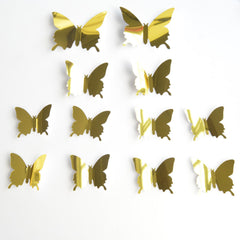 12pcs 3D Mirror Butterfly Wall Stickers Home Room Decor