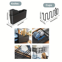 Double Layer Kitchen Draining Rack with Bowl Holder