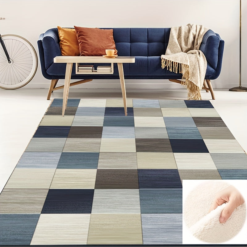 Fluffy Faux Wool Area Rugs Non-slip Large Carpet