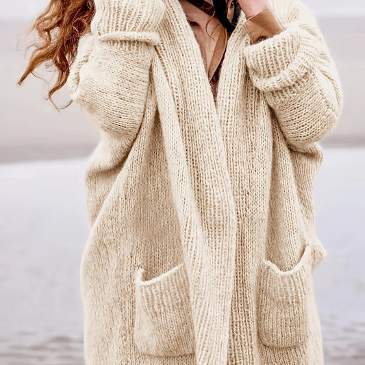 Women's Plus Size Casual Cardigan with Pockets
