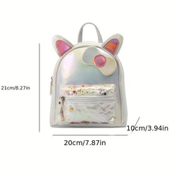 Sequin Ears Bow Backpack For Boys Girls Waterproof Lightweight Small Bag