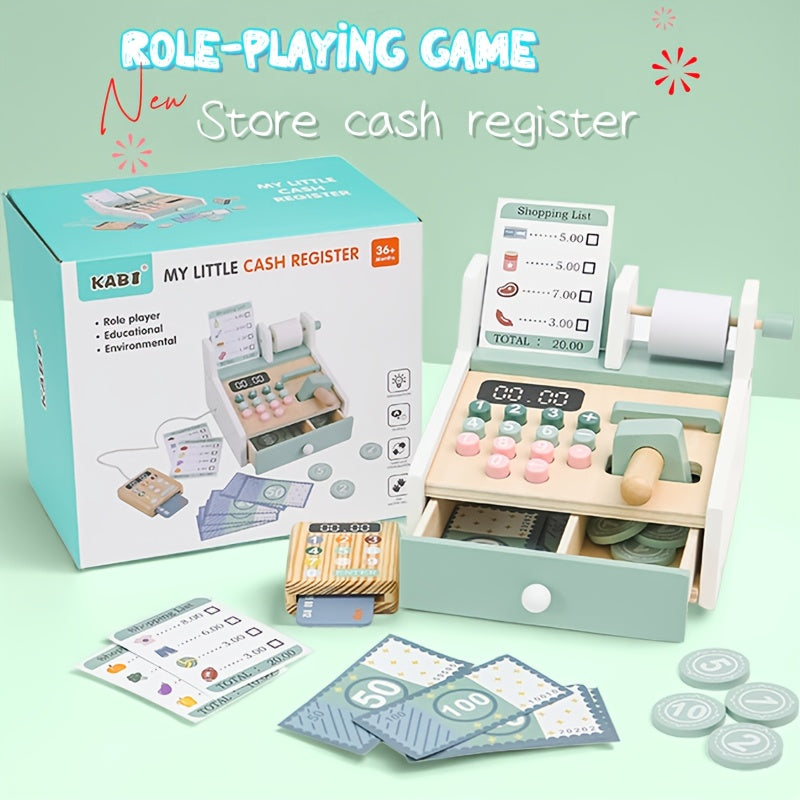 Wooden Toy Store Character Simulation Set Supermarket