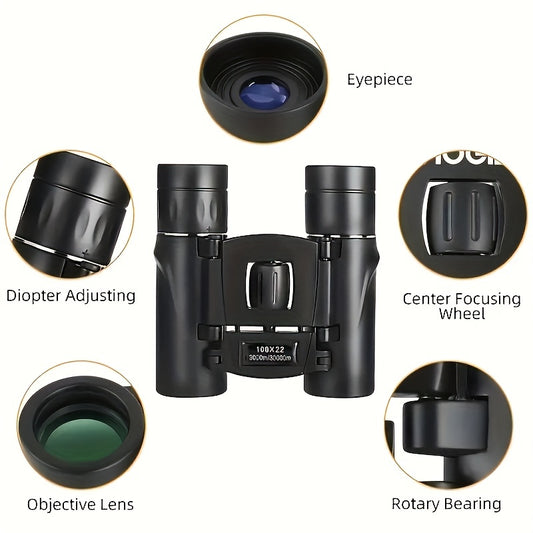 Zoom Bird Watching Binoculars Folding Binoculars with Phone Clip