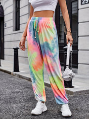 Colorful Tie Dye Harem Pants Loose Drawstring Casual