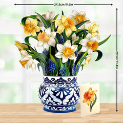 1pc Pop Up Daffodils Paper Flower 3D Greeting Card