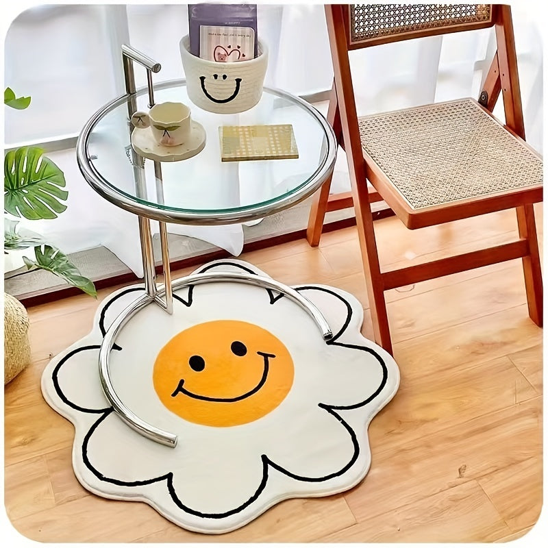 Sunflower Rug Happy Face Baby Play Mat Non-slip Foot Mat