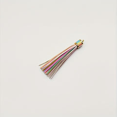 Random PU Leather Tassel Keychain Accessories Silicone Beads Bangle Tassel