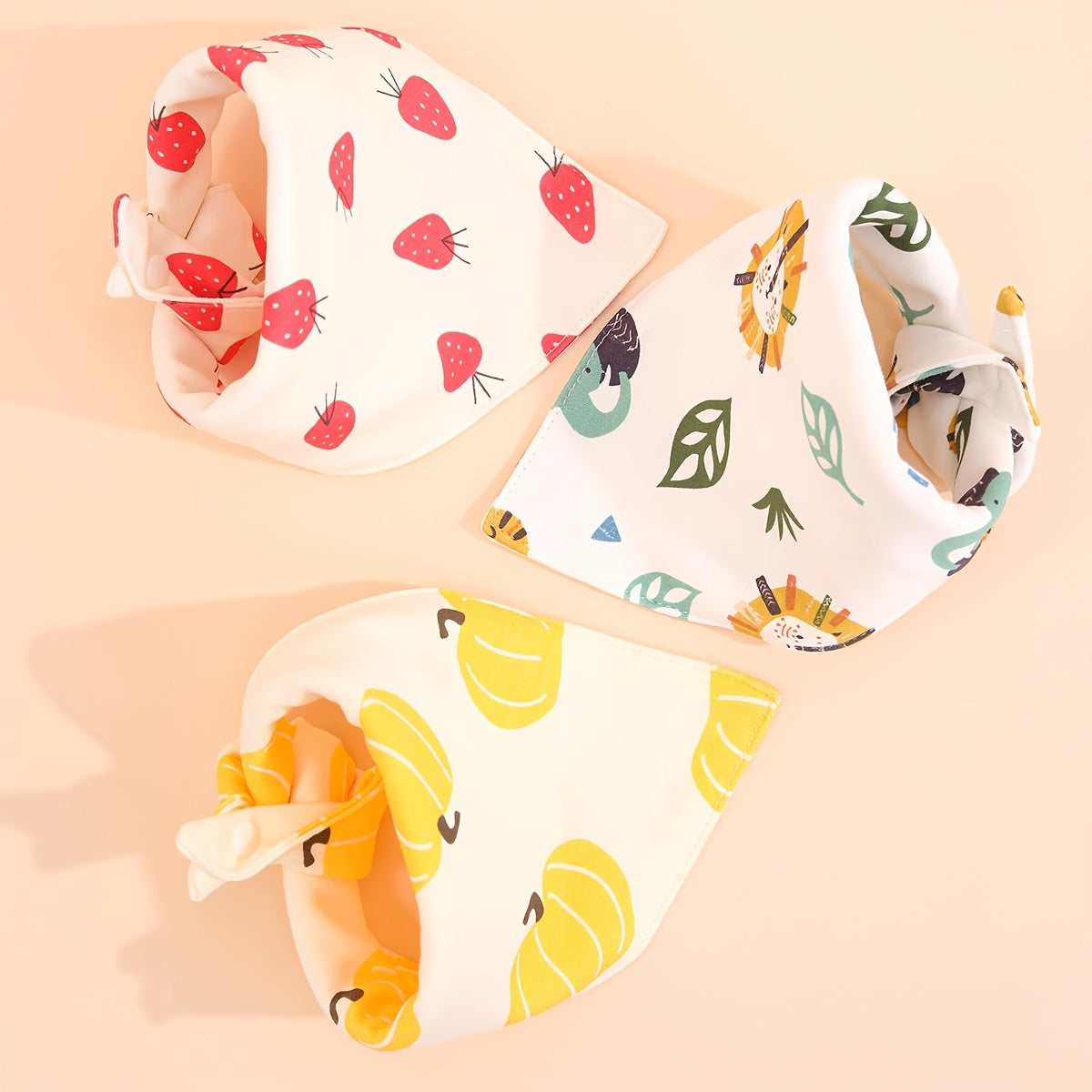 3pcs Baby Bibs Cotton Drooling Scarf Burp Cloths Bandana Bibs