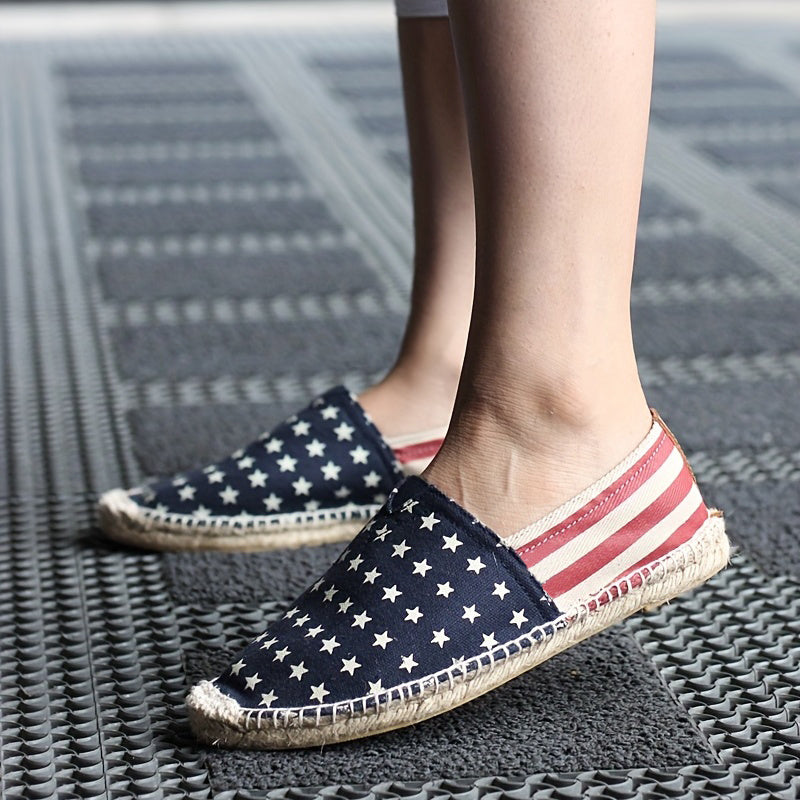 Women's Star Pattern Canvas Slip-On Shoes Lightweight & Comfortable