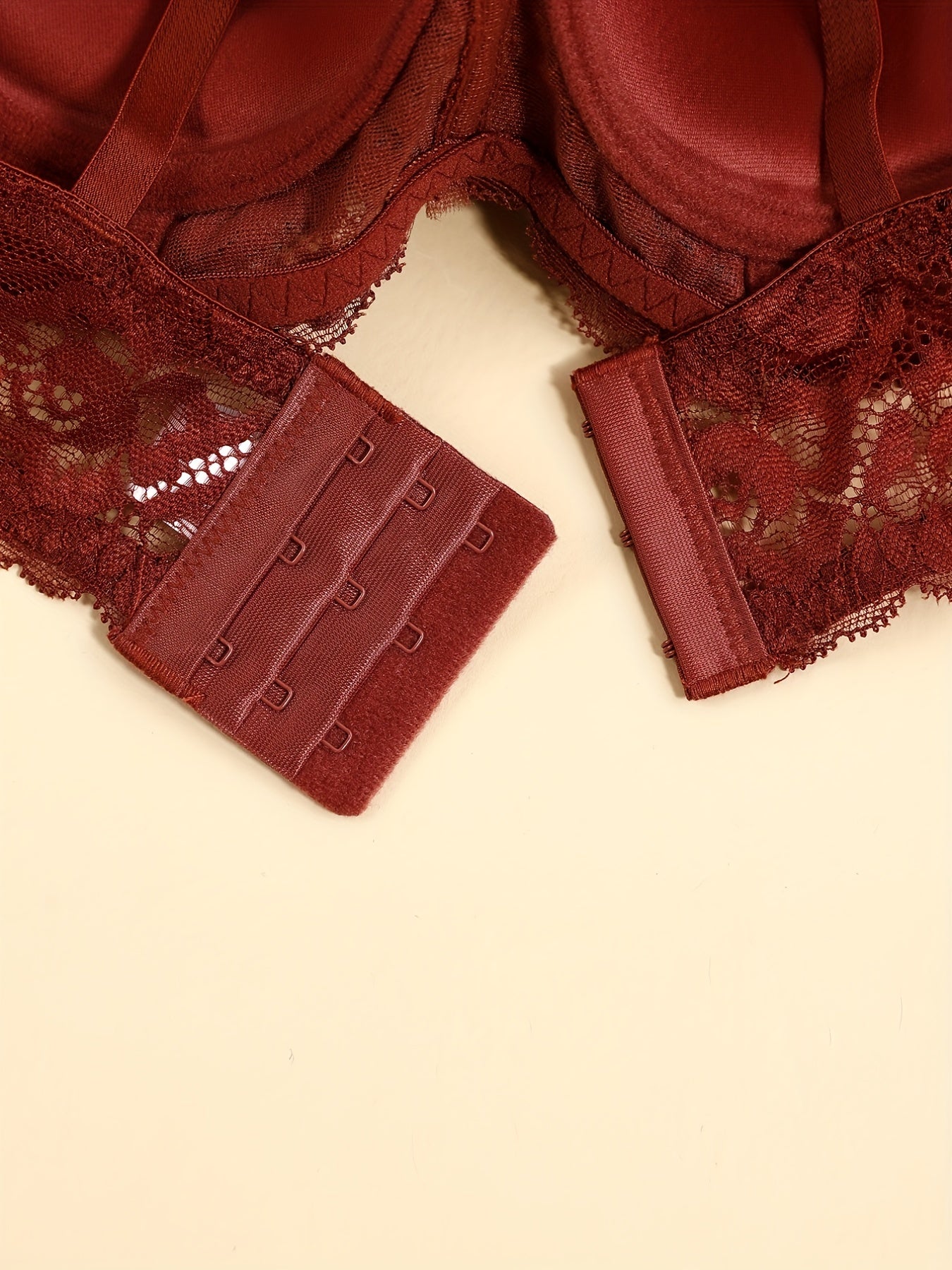 2pcs Contrast Lace Push Up Bras Comfy & Breathable Intimates