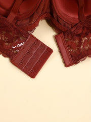 2pcs Contrast Lace Push Up Bras Comfy & Breathable Intimates