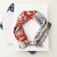 Horse Print Silk Scarf Neckband Women Head Scarves
