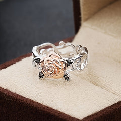 Rose Flower Ring Vintage Style Engagement Ring