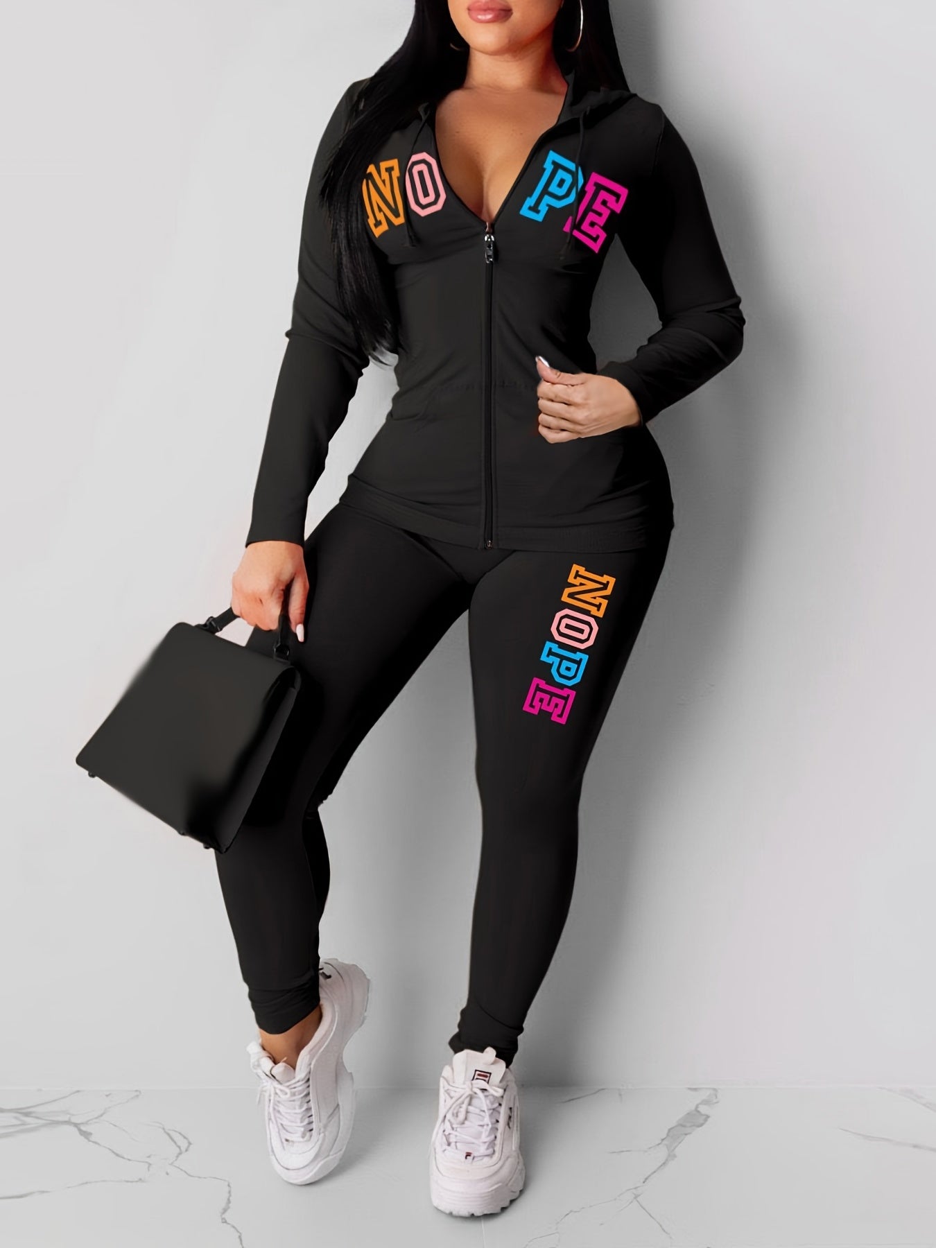 Two Piece Set Hoodies Sweatshirt & Pants Outfits Women's Clothing