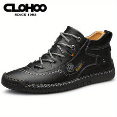 Men's High Top Stitched Boots Casual Walking Shoes